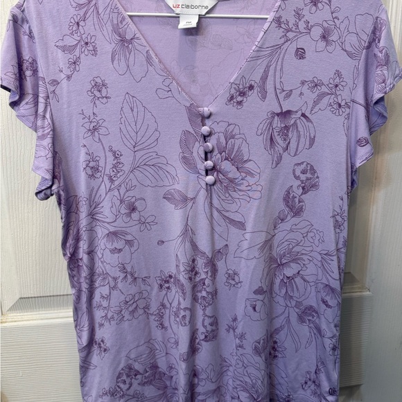 Liz Claiborne Purple Buttoned Blouse - Picture 1 of 2